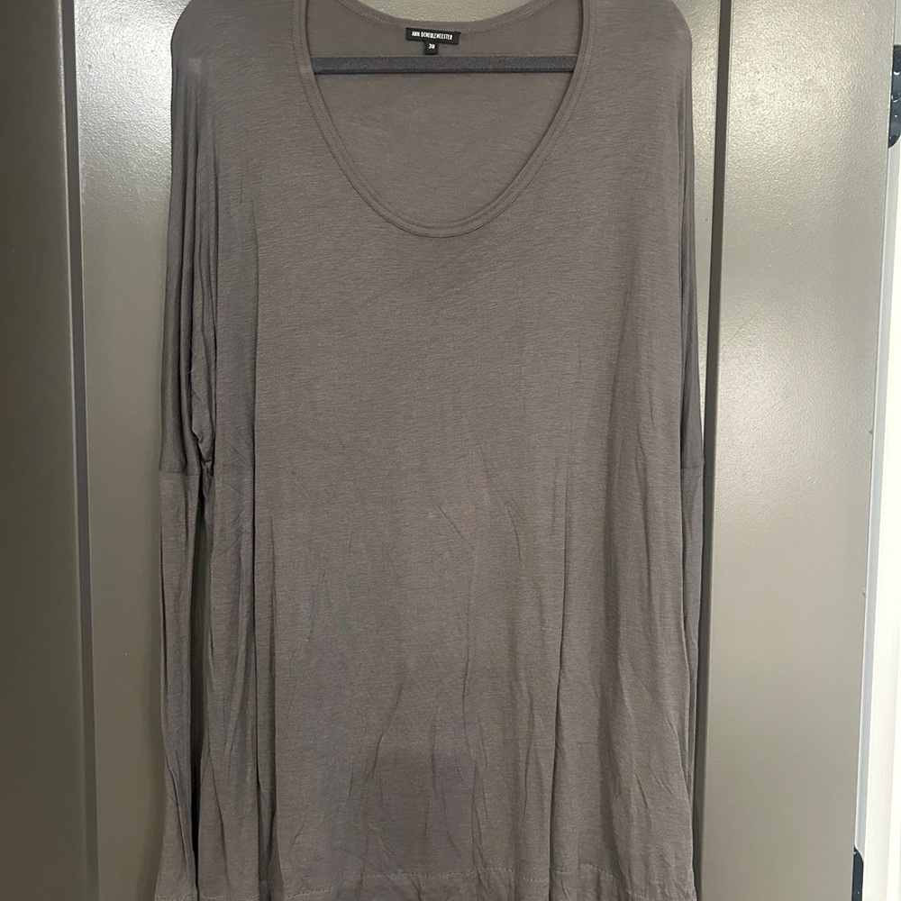 Ann Demeulemeester Charcoal Long Sleeve Top